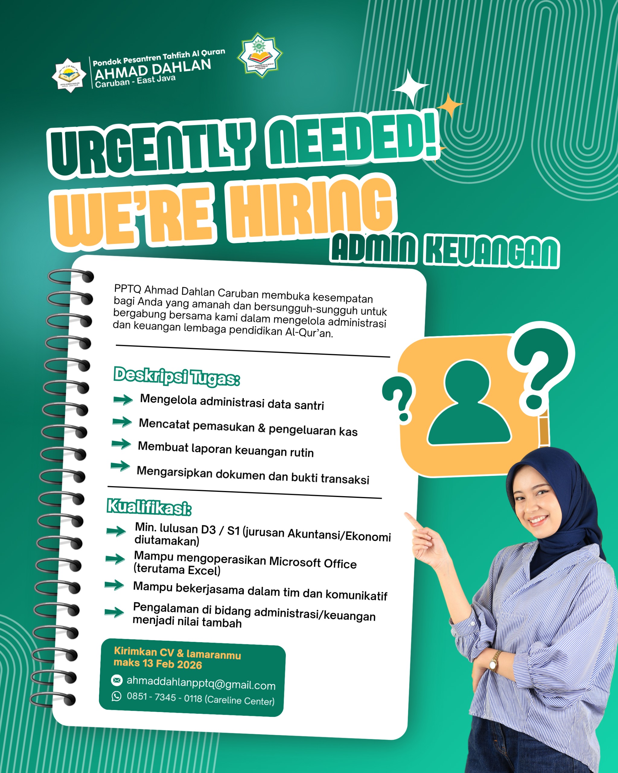 📢 Dibutuhkan Segera - Admin Keuangan