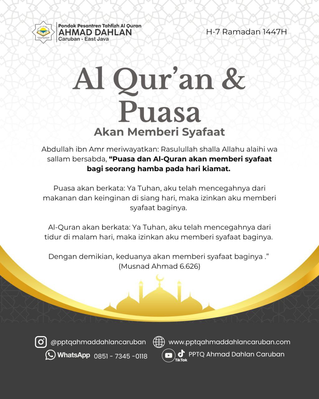 📖✨ Al-Qur’an & Puasa, Dua Sahabat Menuju Syafaat